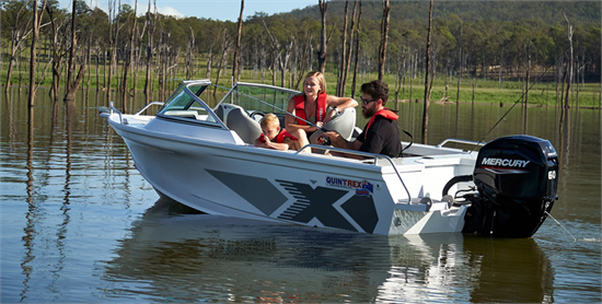 Fishing boats for sale in Australia anchored with a mercury outboards motor